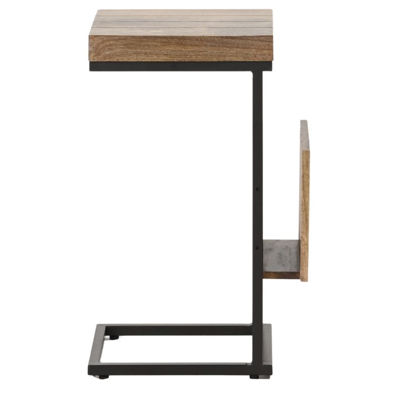 Mercer Side Table 14 W x 12 D x 26 H (Riverwood Finish) Mango Wood & Metal