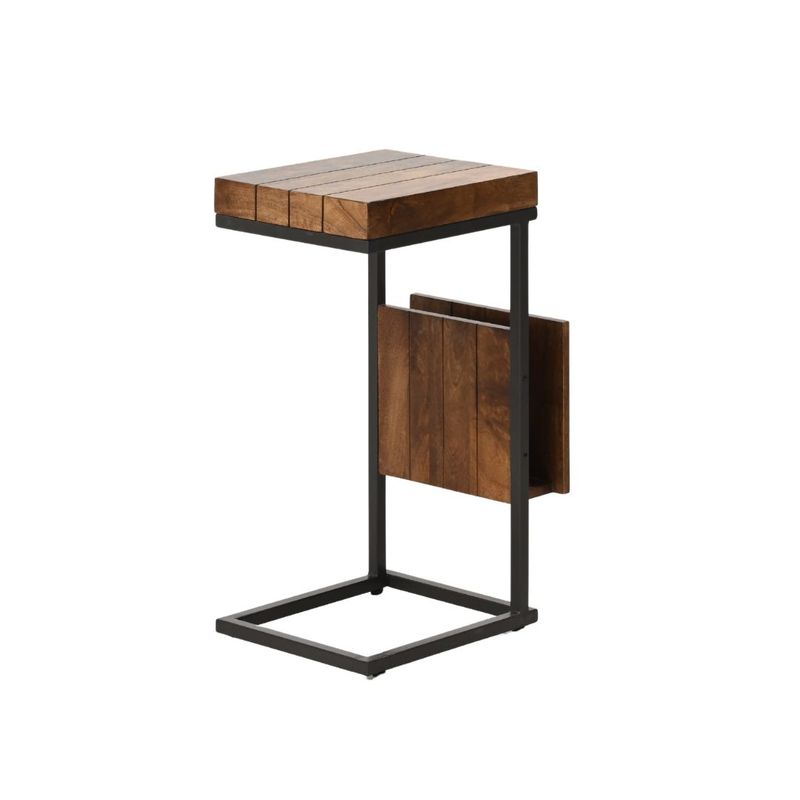 Mercer Side Table 14 W x 12 D x 26 H (Walden Brown Finish) Mango Wood & Metal Mercer Side Table 14 W x 12 D x 26 H (Walden Brown Finish) Mango Wood & Metal