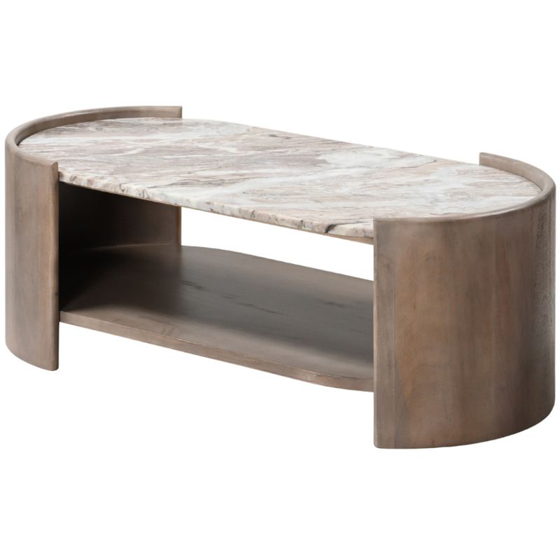 Portofino Coffee Table 51 W x 23 D x 18 H Mango Wood & Savar Marbel Desert Gray Finish Portofino Coffee Table 51 W x 23 D x 18 H Mango Wood & Savar Marbel Desert Gray Finish