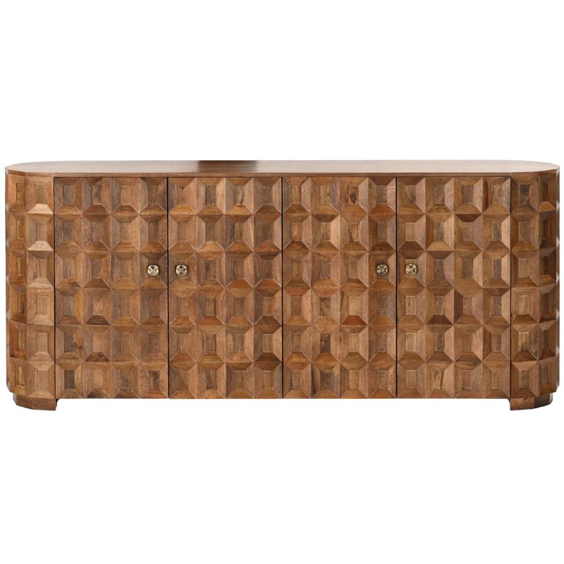 Ashbourne Sideboard 80 W x 16 D x 34 H Solid Mango Wood Walden Brown Finish Ashbourne Sideboard 80 W x 16 D x 34 H Solid Mango Wood Walden Brown Finish