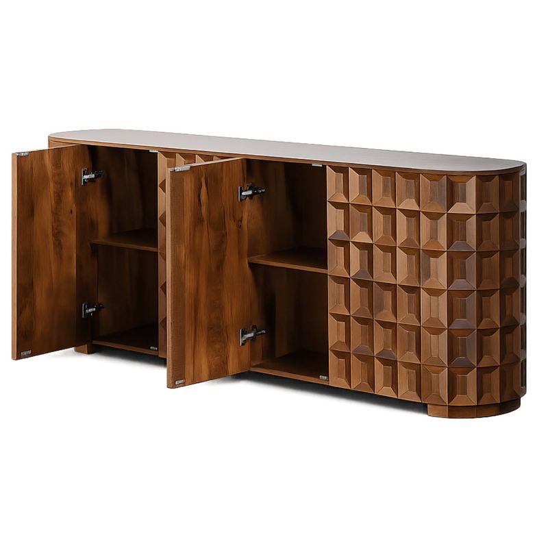 Ashbourne Sideboard 80 W x 16 D x 34 H Solid Mango Wood Walden Brown Finish