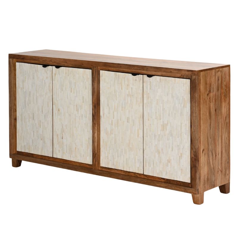 Amara Sideboard 70 W x 17 D x 36 H Mango Wood & Bone Inlay Wood: Fox Tail & Metal: Matte Black Amara Sideboard 70 W x 17 D x 36 H Mango Wood & Bone Inlay Wood: Fox Tail & Metal: Matte Black