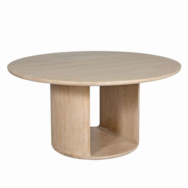 Drift Dining Table 60 W x 60 D x 30 H Mango Wood White Wash Finish Drift Dining Table 60 W x 60 D x 30 H Mango Wood White Wash Finish