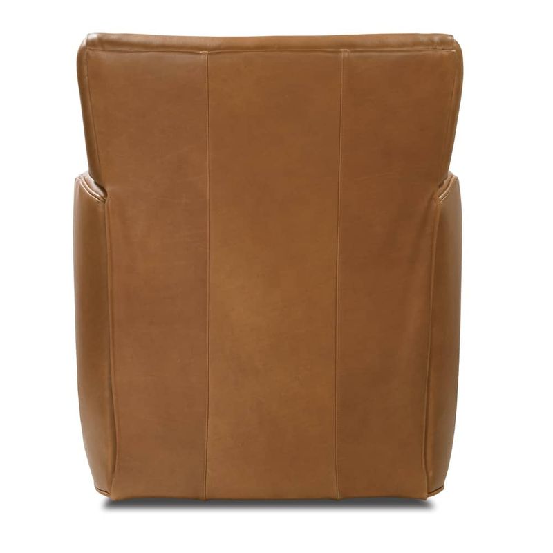 Times Square Saddle Color Leather (Grade 2 KL255-97 OR KL253-57 Kidproof Leather)-Manual Swivel Recliner- Bliss L 30" x D 35" x H 37"