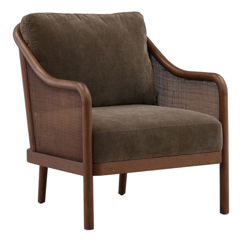 Vesper Occasional Chair Velvet with Rubberwood Frame in Olive W 29 D 33 H 33 Vesper Occasional Chair Velvet with Rubberwood Frame in Olive W 29 D 33 H 33