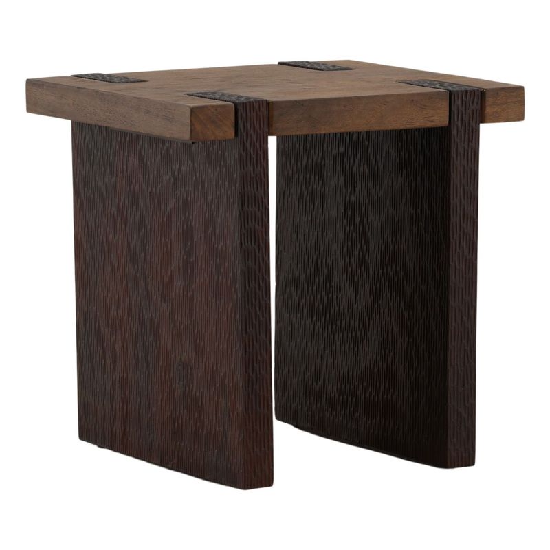 Kanso Side Table Mango Wood with Brown Finish W 22 D 20 H 22 Kanso Side Table Mango Wood with Brown Finish W 22 D 20 H 22