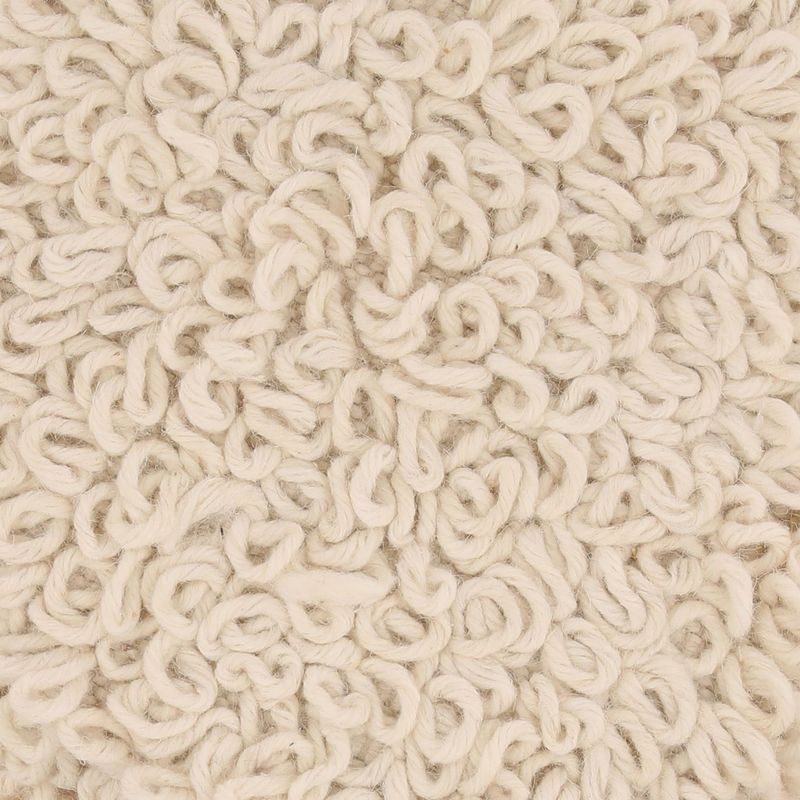 Luma Stool Handwoven Wool and Wood with Ivory Finish W 16 D 16 H 18
