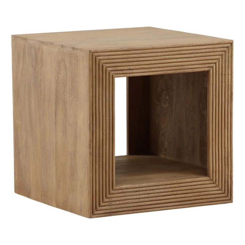 Strata Side Table Mango Wood with Natural Finish W 22 D 22 H 22 Strata Side Table Mango Wood with Natural Finish W 22 D 22 H 22