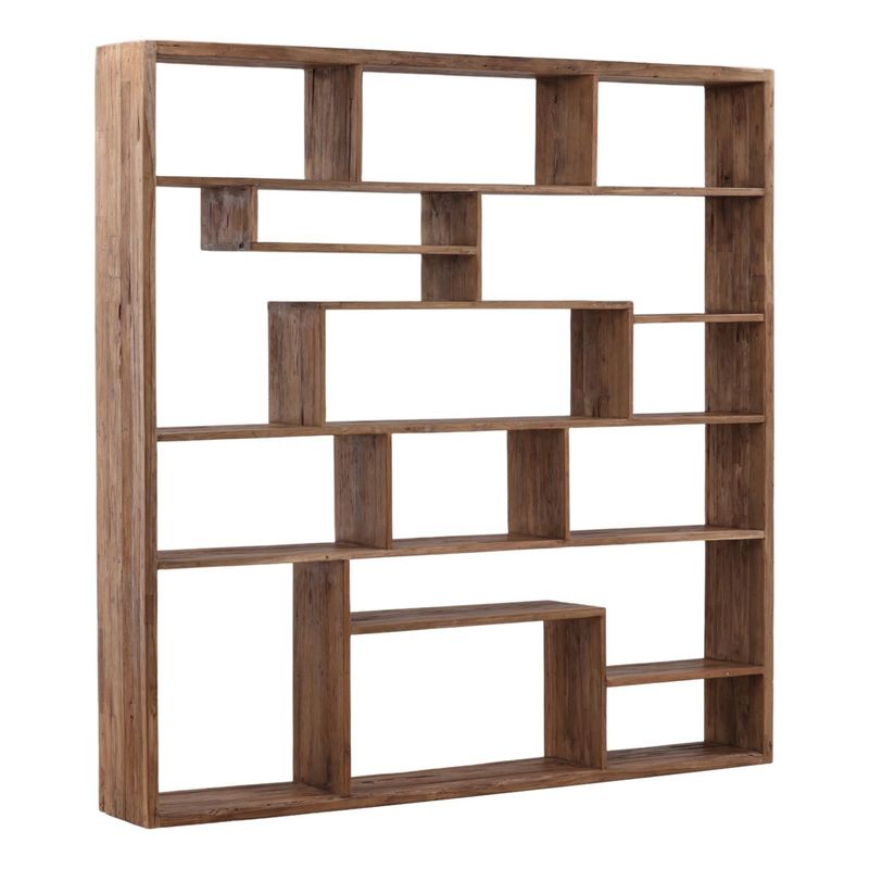 Martz Large Bookshelf Reclaimed Teakwood with Natural Finish W 86.5 D 12.5 H 86.5 Martz Large Bookshelf Reclaimed Teakwood with Natural Finish W 86.5 D 12.5 H 86.5