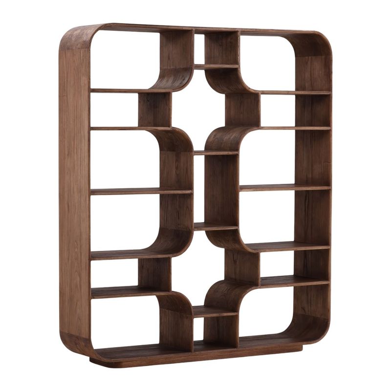 Kells Bookcase in Mindi Wood with Brown Finish W 67 D 16 H 78.5 Kells Bookcase in Mindi Wood with Brown Finish W 67 D 16 H 78.5