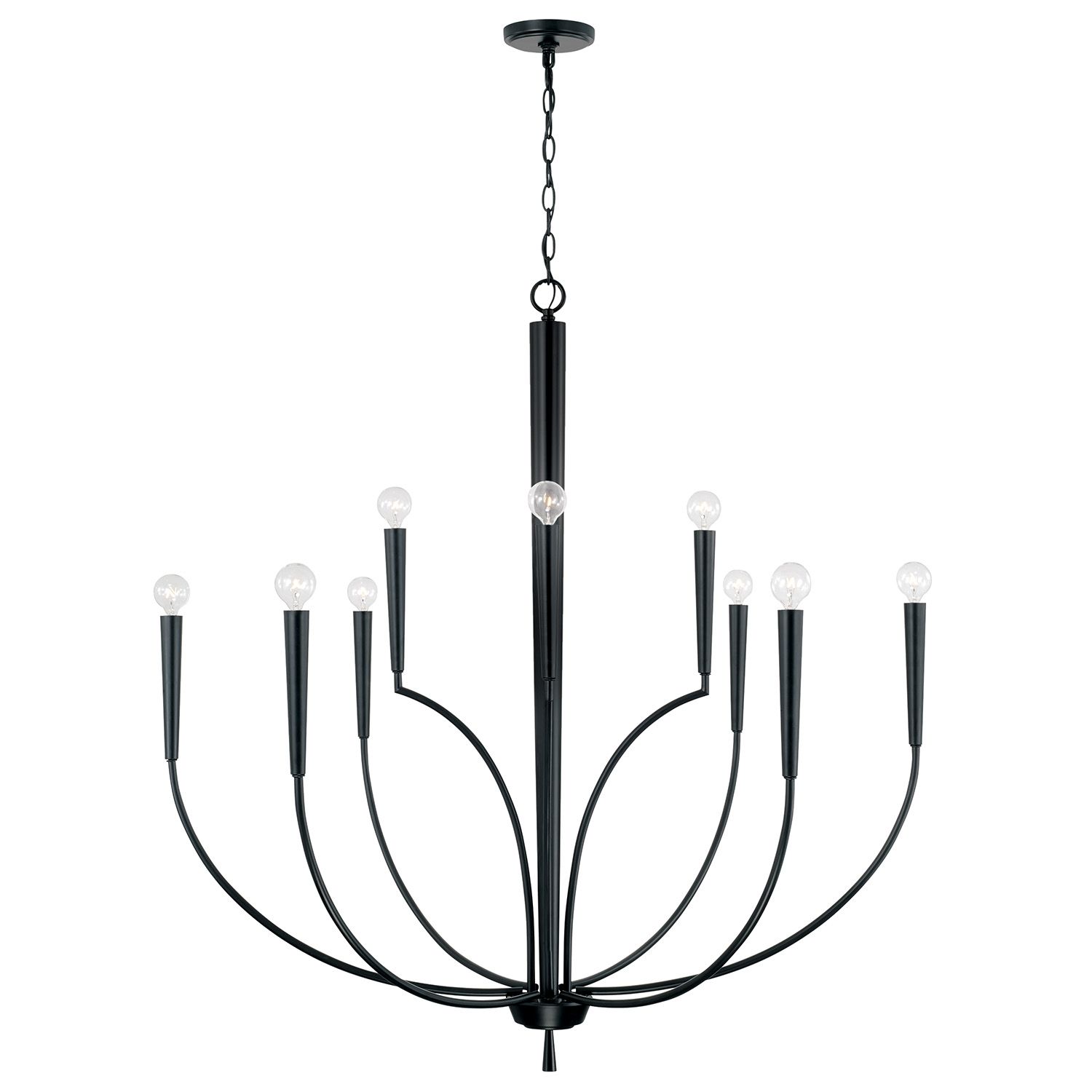 HOLDEN 10-LIGHT CHANDELIER, Color: (MATTE BLACK)