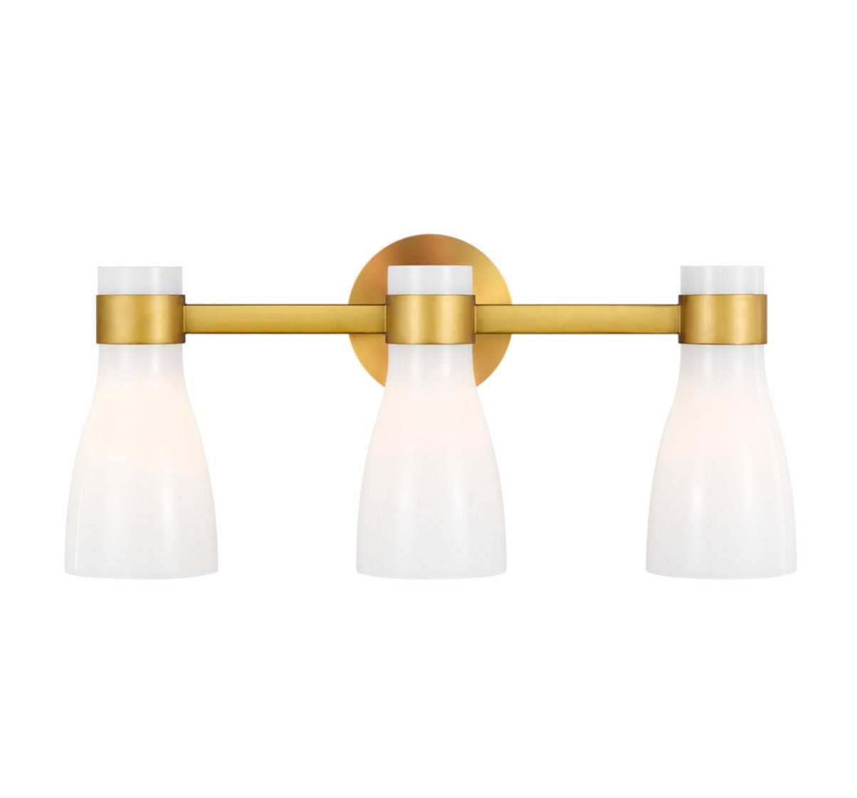 MORITZ 3-LIGHT VANITY, Color: (BRASS/WHITE)