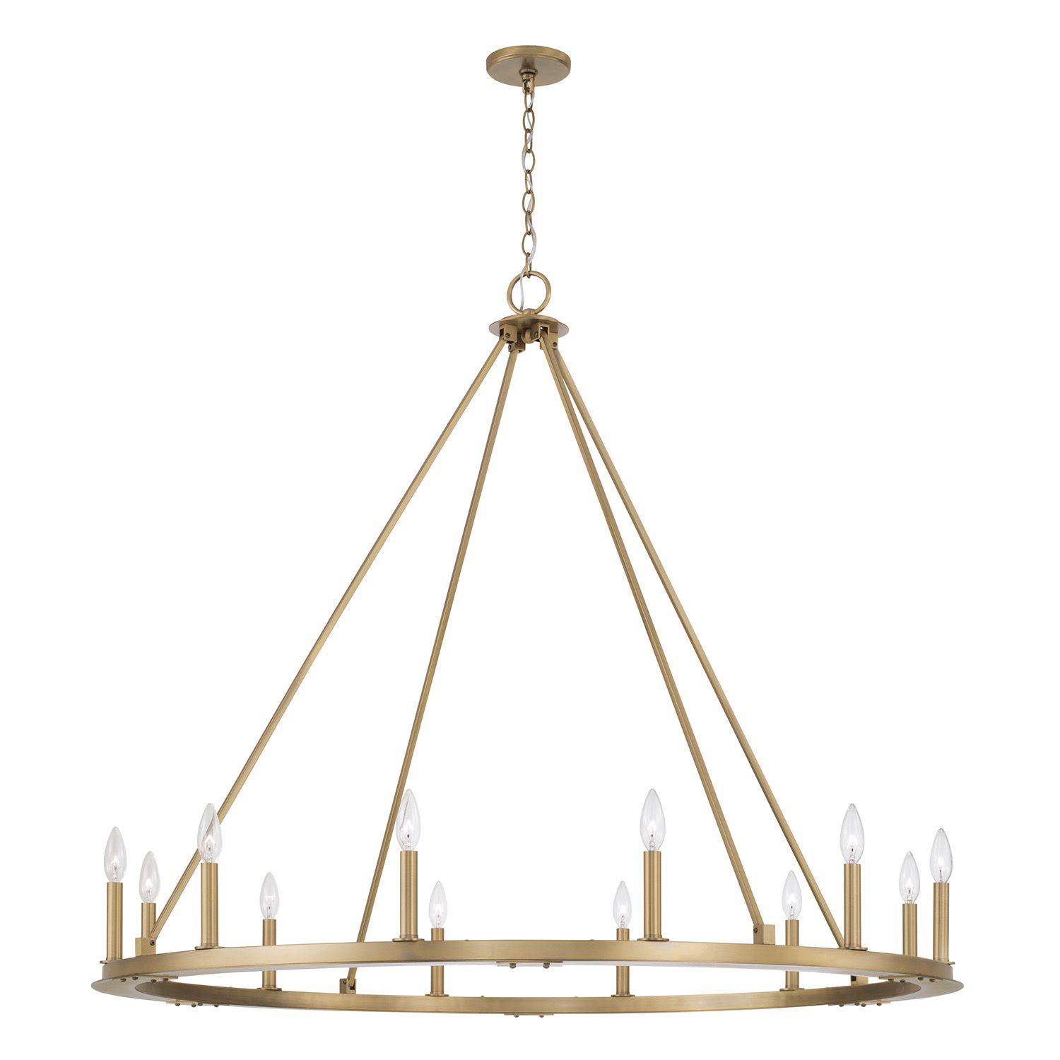 PEARSON 48" 12-LIGHT CHANDELIER, Color: (AGED BRASS)