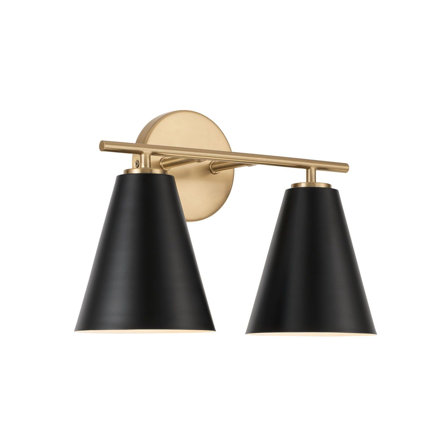 CHARLIE 2-LIGHT VANITY , Color: (MATTE BRASS/BLACK)