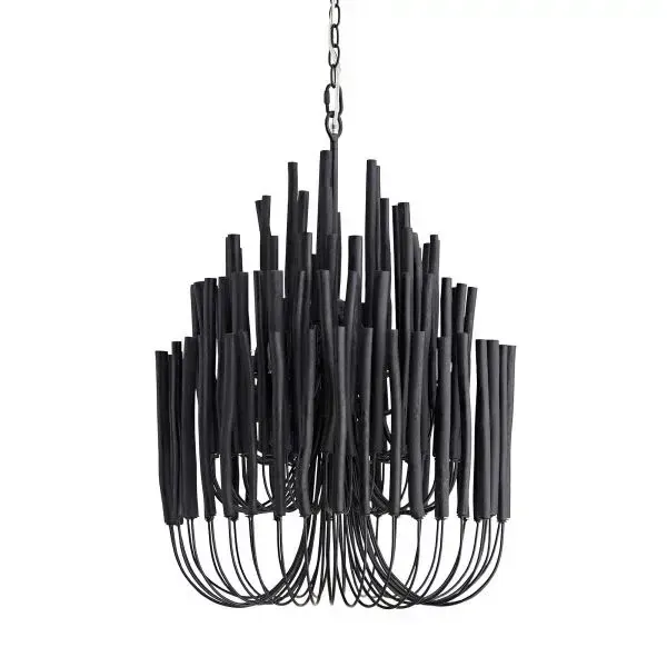 TILDA CHANDELIER, Color: (BLACK STAINED WOOD), Size: SMALL