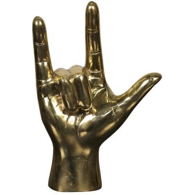 I LOVE YOU, BRASS / 6.5W&quot; X 3D&quot; X 9.5H&quot;