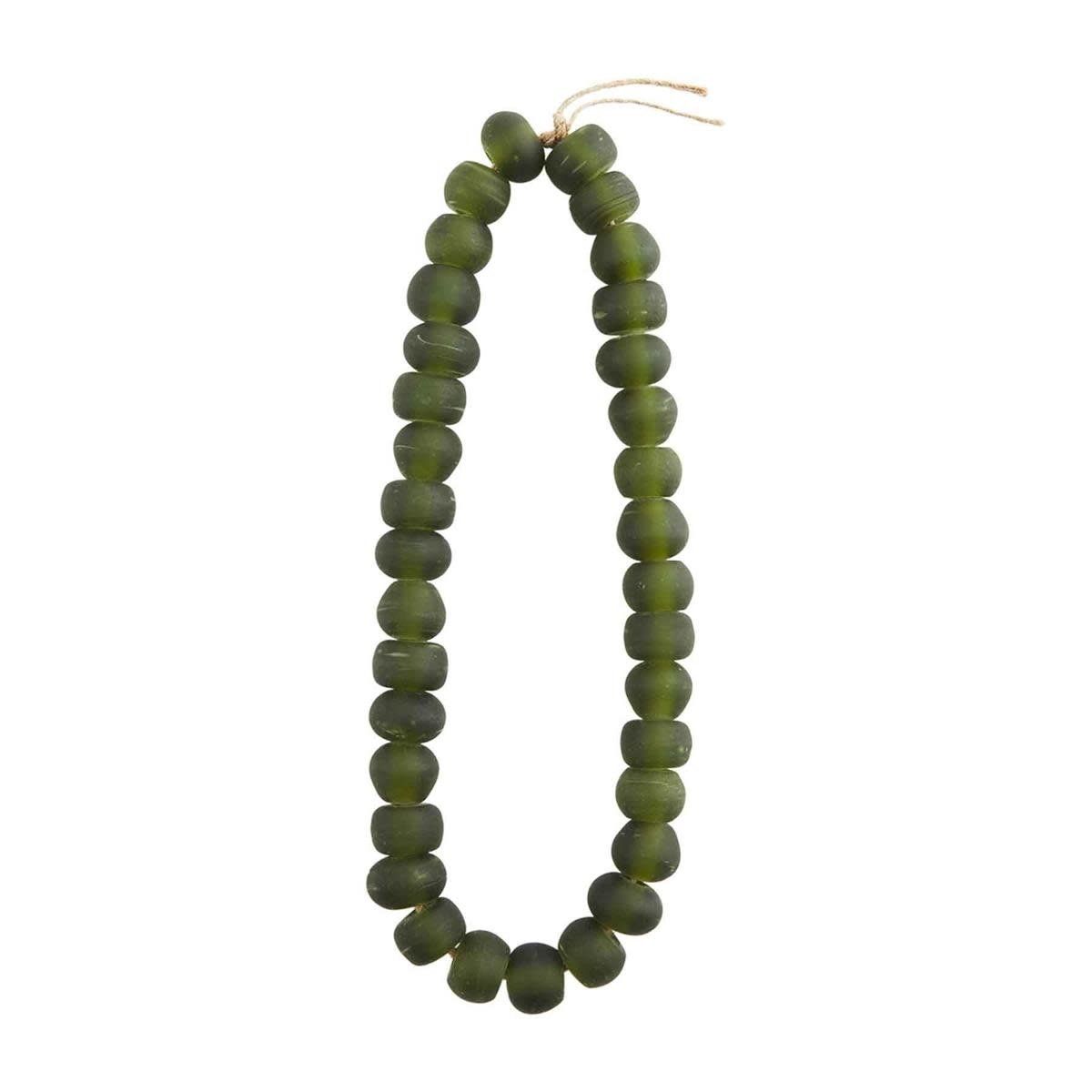 DARK GREEN GLASS BEADS