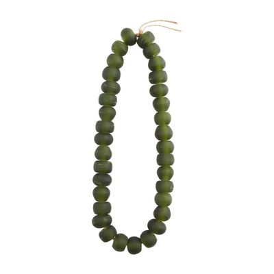 DARK GREEN GLASS BEADS