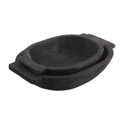 BLACK OVAL DOUGH BOWL (SET OF 2)