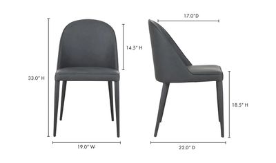 BURTON DINING CHAIR  (BLACK LEATHER)
