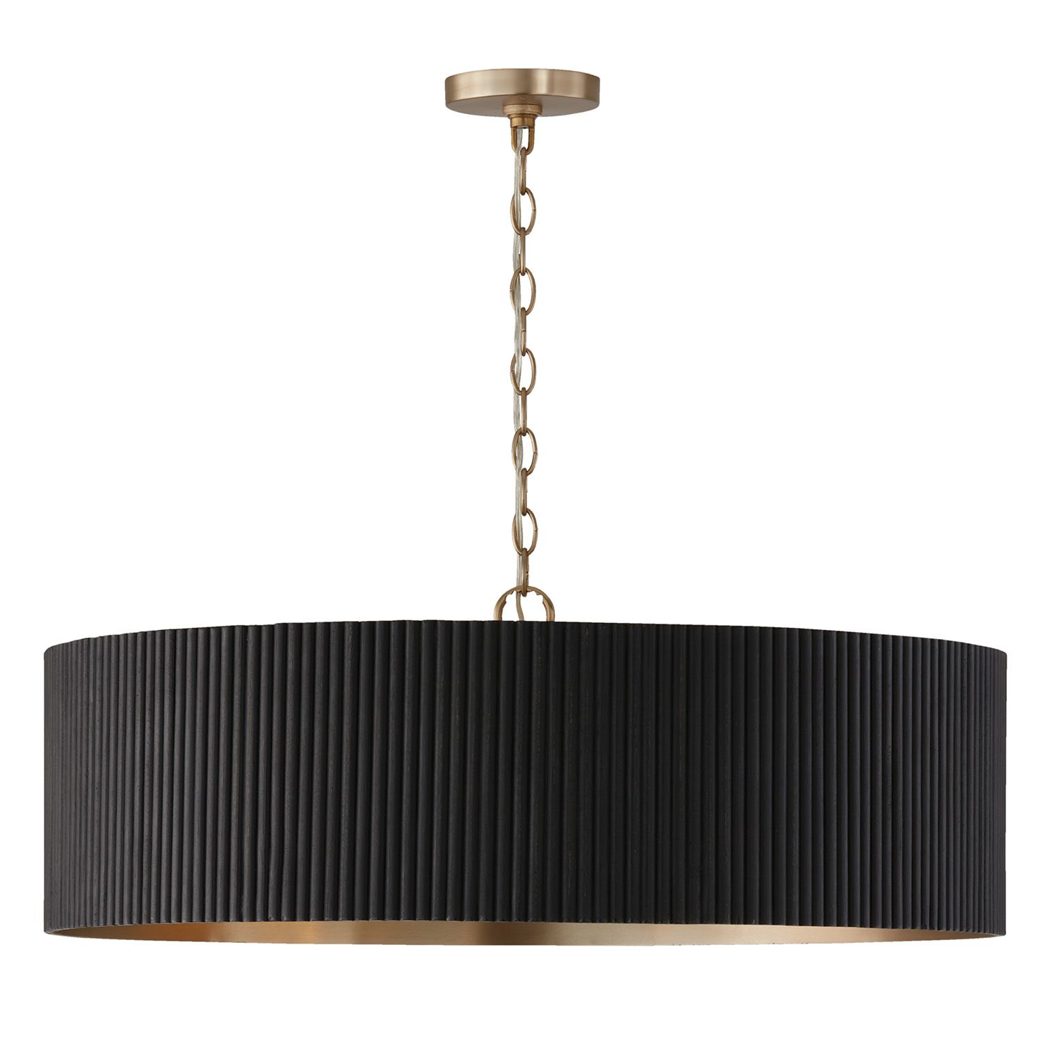 DONOVAN 4-LIGHT CHANDELIER, Color: (BLACK STAIN/BRASS)