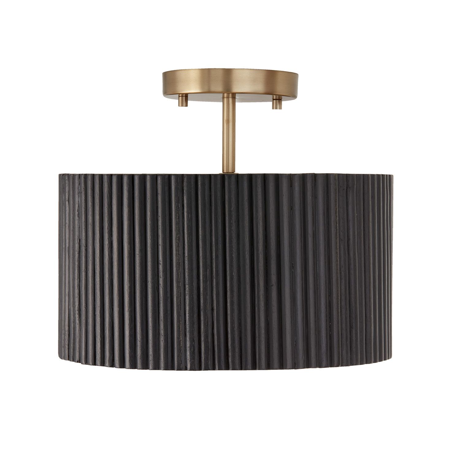 DONOVAN 1-LIGHT SEMI-FLUSH PENDANT, Color: (BLACK STAIN/BRASS)