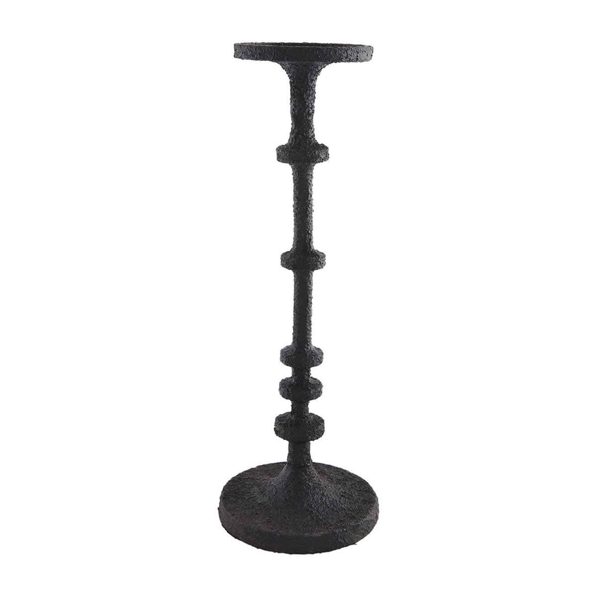 MEDIUM BLACK METAL CANDLESTICK