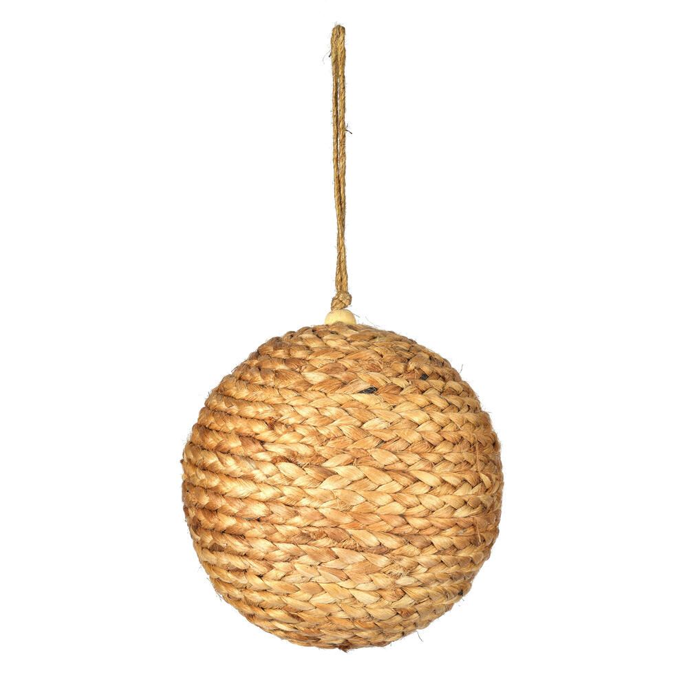 5.5&quot; NATURAL BRAIDED HEMP BALL ORN 1/BAG