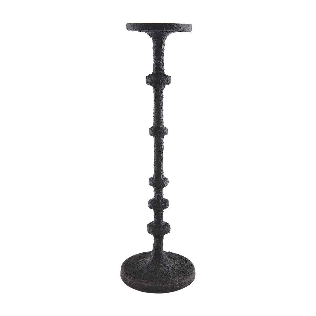 LARGE BLACK METAL CANDLESTICK