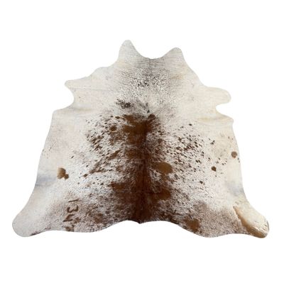 5.5&#39; x 6&#39; COWHIDE RUG (WHITE AND BROWN)