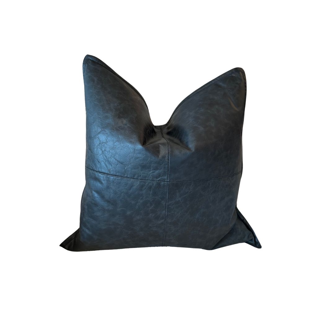 LEATHER DEXTER ONYX 22&quot; PILLOW
