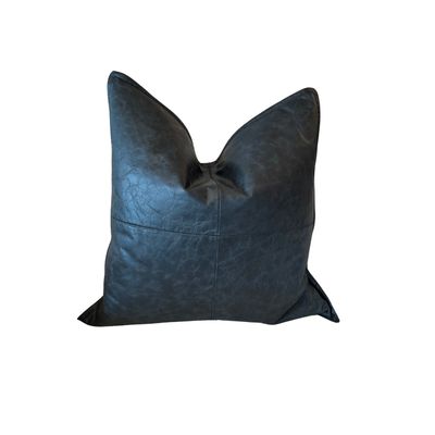 LEATHER DEXTER ONYX 22&quot; PILLOW