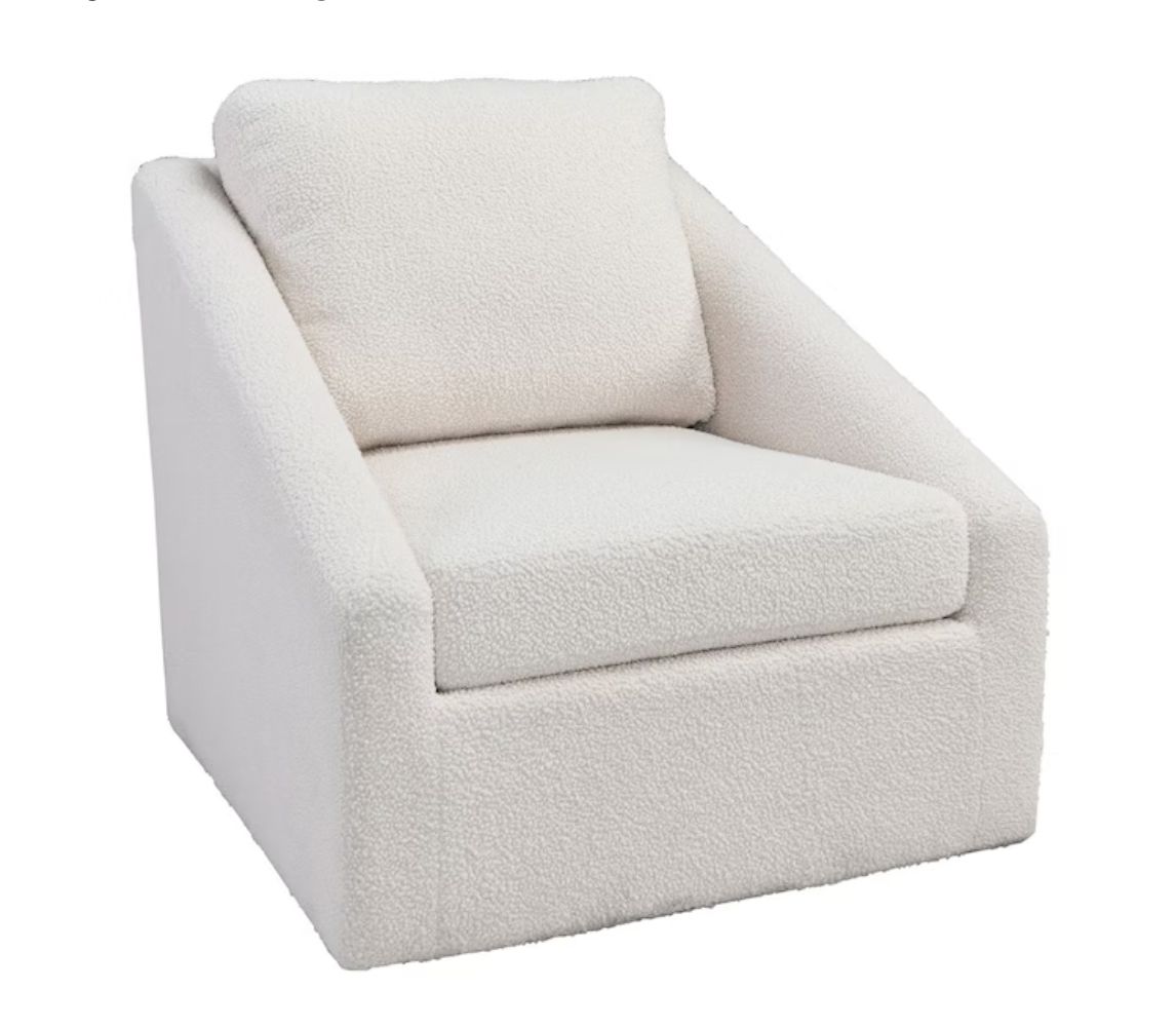 MONTICELLO SWIVEL ACCENT CHAIR (WHITE BOUCLE)