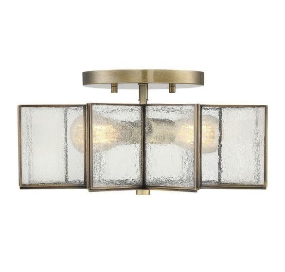 2-LIGHT CEILING LIGHT (NATURAL BRASS)