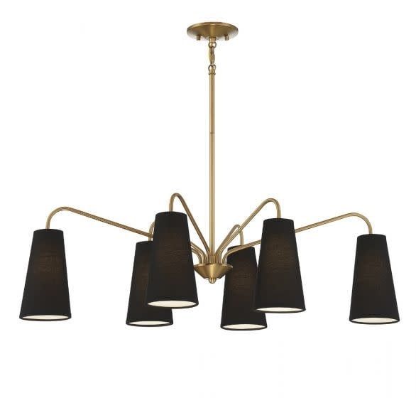 EDGEWOOD 6-LIGHT CHANDELIER (BRASS)