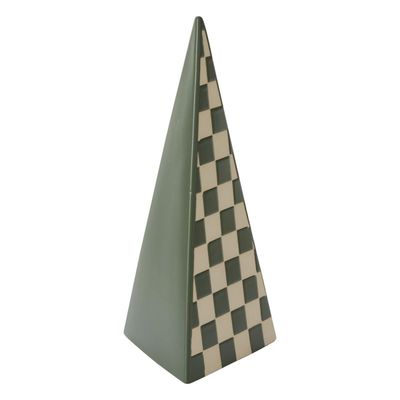 CHECKER TREE FIGURINE (GREEN ) - SMALL