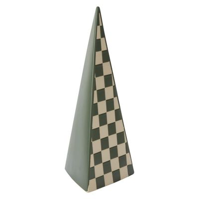 CHECKER TREE FIGURINE (GREEN) - LARGE