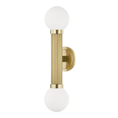 READE 2-LIGHT WALL SCONCE (AGED BRASS)