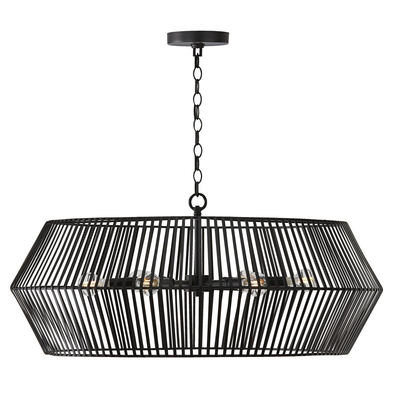 KAIYA 6-LIGHT CHANDELIER, Color: (MATTE BLACK)