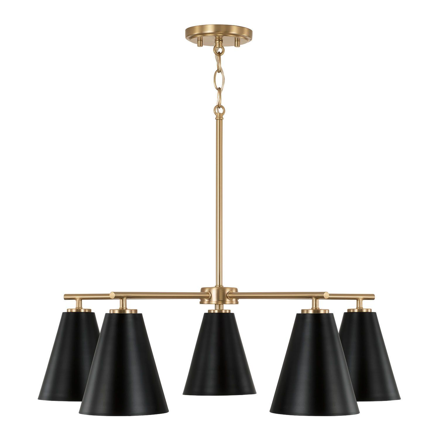 CHARLIE CHANDELIER , Color: (MATTE BRASS/BLACK)