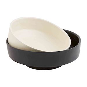 BLACK PAPER MACHE BOWL