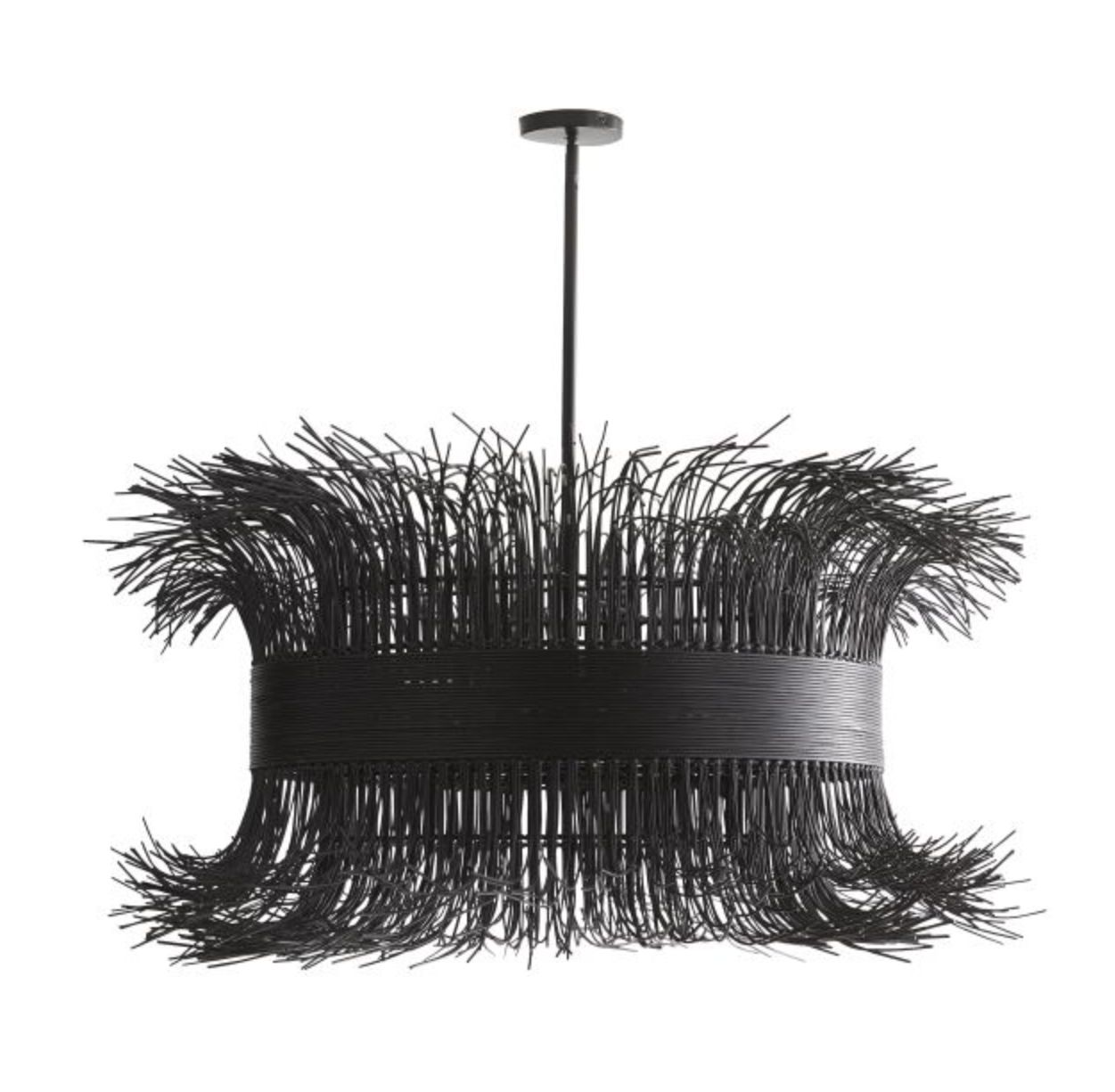 FILAMENTO CHANDELIER, Color: (BLACK STAINED RATTAN)