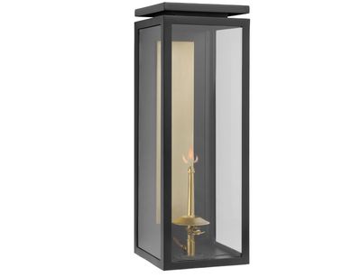 FRESNO LARGE 3/4 GAS WALL LANTERN (MATTE BLACK)