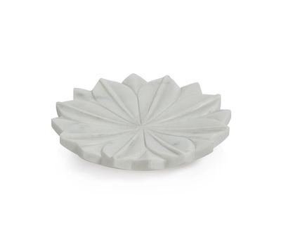 LOTUS MARBLE DISH (WHITE)
