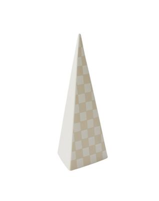 CHECKER TREE FIGURINE (WHITE) - LARGE