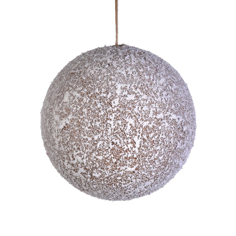 4.75&quot; GLITTER FROSTED BEIGE BALL 3/BAG