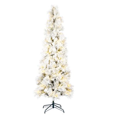 7.5' x 37" FLOCKED ATKA PENCIL TREE PRE-LIT