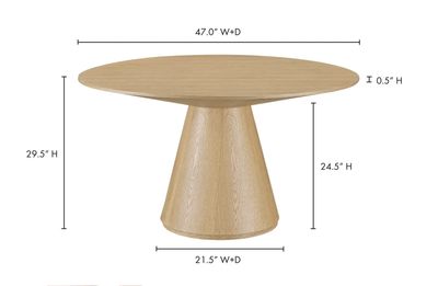 OTAGO 47" ROUND DINING TABLE (NATURAL OAK)