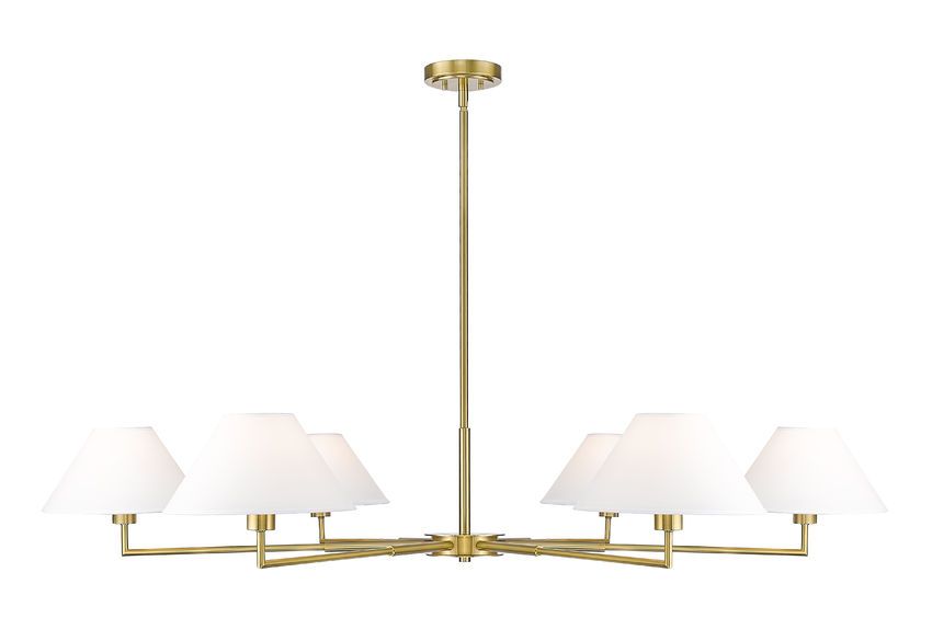 LEILA 6-LIGHT CHANDELIER (LUXE GOLD/WHITE LINEN)