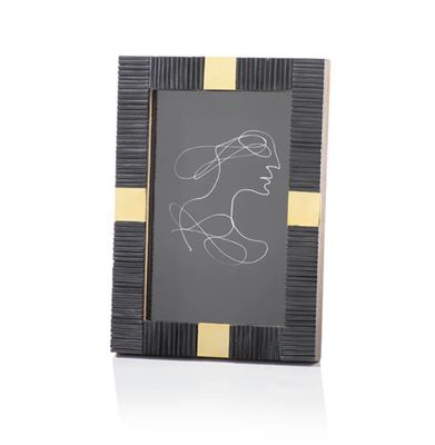 MAHA BLACK BONE WITH BRASS TRIM PHOTO FRAME (5" x 7")